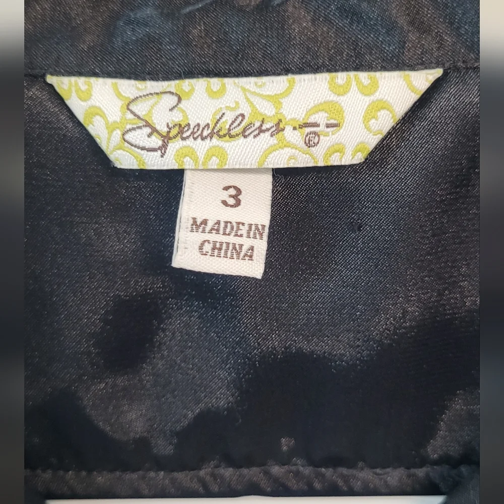 Black w/gold Button Down Fitted Dress, Size 3, Utility Safari Cargo Workwear - Picture 3 of 6